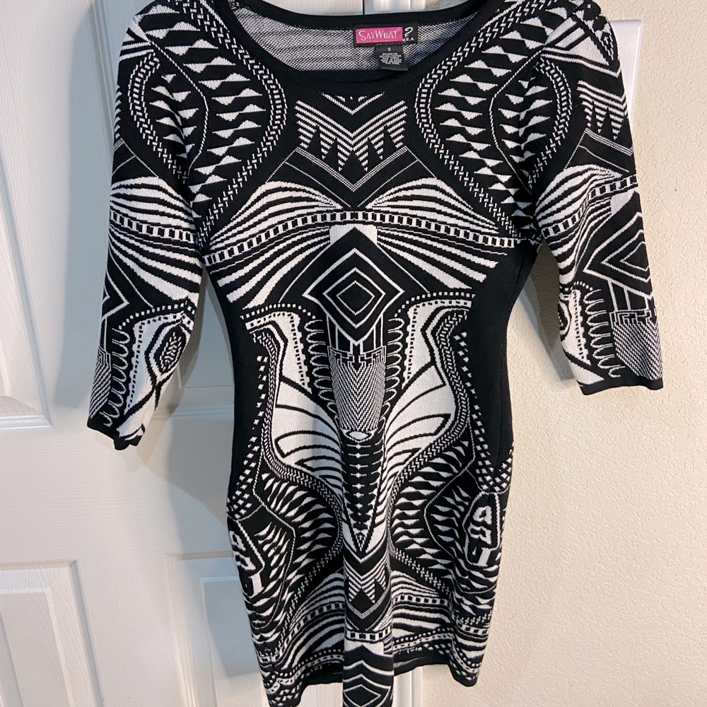 Black and white sweater dress
